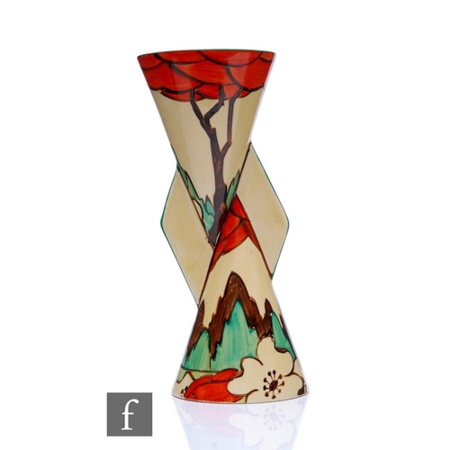 249 - Clarice Cliff - Limberlost - A shape 379 Yo-Yo vase circa 1934, hand painted with a stylised tree an... 