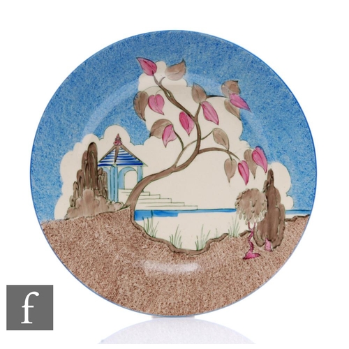 252 - Clarice Cliff - Blue Japan - A circular plate circa 1934, hand painted with a stylised landscape wit... 