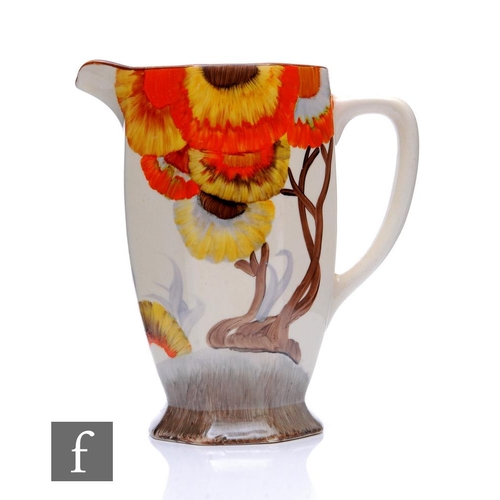 256 - Clarice Cliff - Rhodanthe - An Athens shape jug circa 1934, hand painted with a stylised tree landsc... 