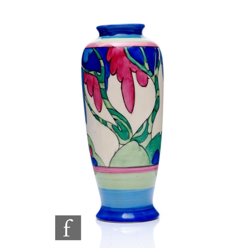 257 - Clarice Cliff - Rudyard - A shape 186 vase circa 1933, hand painted with a stylised tree landscape w... 