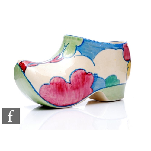 270 - Clarice Cliff - Pastel Autumn - A large Sabot or Clog circa 1932, hand painted with a stylised tree ... 