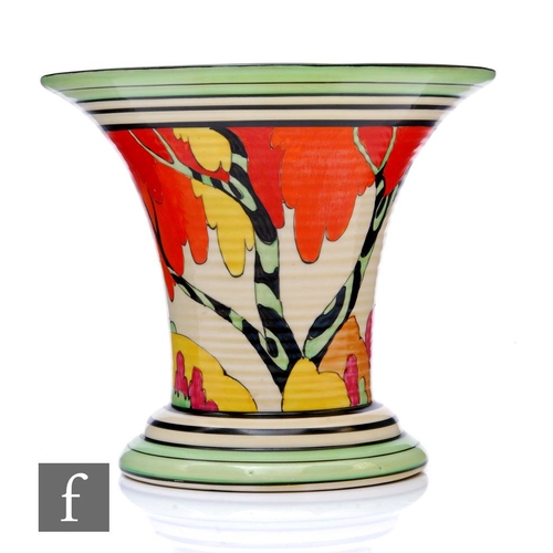 280 - Clarice Cliff - Honolulu - A large shape 615 vase circa 1933, hand painted with a stylised tree with... 