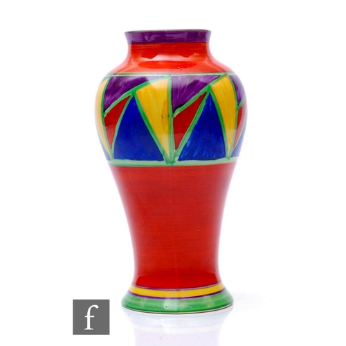 335 - Clarice Cliff - Original Bizarre - A shape 14 Mei Ping vase circa 1928, hand painted with a band of ... 