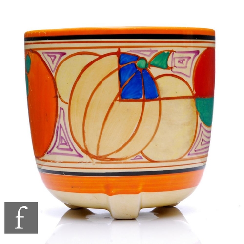 339 - Clarice Cliff - Melon - A Dover shape jardinière circa 1930, hand painted with a band of abstract st... 