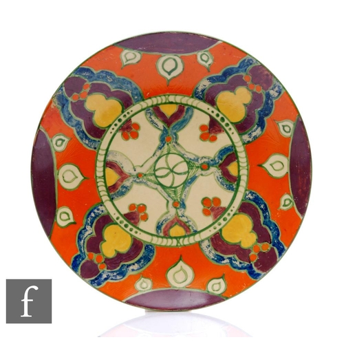 361 - Clarice Cliff - Persian - A shallow circular dish form plate circa 1928, hand painted in an abstract... 