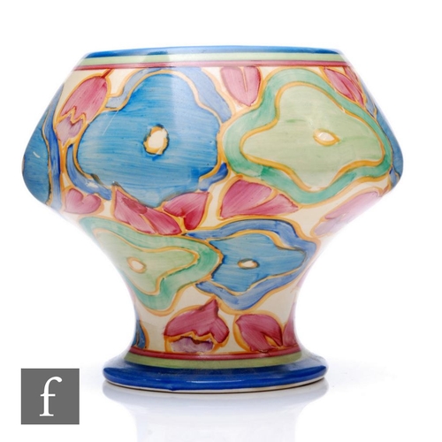 403 - Clarice Cliff - Blue Chintz - A shape 341 vase circa 1932, hand painted with stylised flowers and fo... 