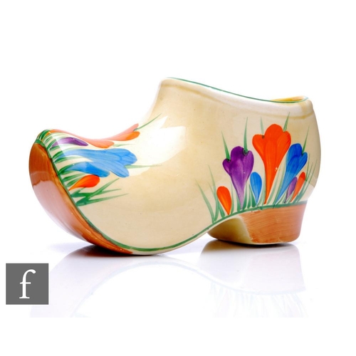 413 - Clarice Cliff - Crocus - A large Sabot circa 1930, hand painted with Crocus sprays between green, ye... 