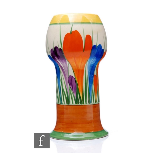 427 - Clarice Cliff - Crocus - A large shape 268 vase circa 1929, hand painted with large Crocus sprays be... 