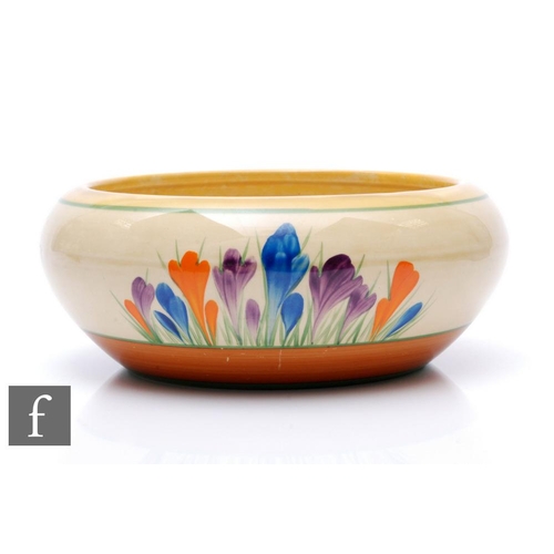 436 - Clarice Cliff - Crocus - A bowl circa 1930, hand painted with Crocus sprays with yellow, green and b... 