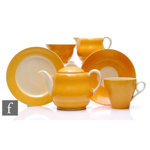 469 - Clarice Cliff - A Windsor shape early morning breakfast or bachelor set comprising teapot, milk, sug... 