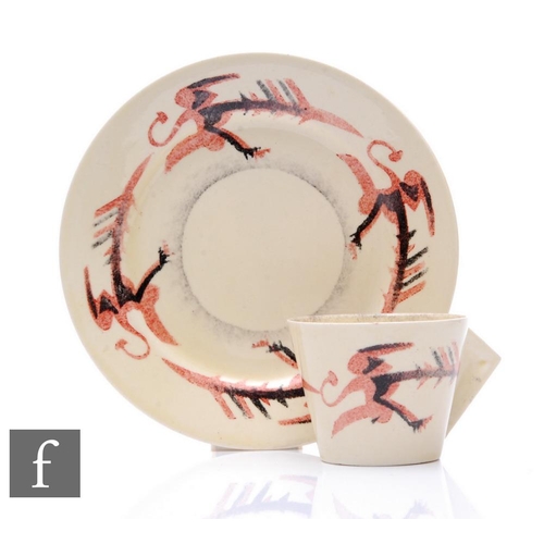 473 - Clarice Cliff - Michael Willmer - A circular side plate for the 1934 Harrods Modern Art for the Tabl... 