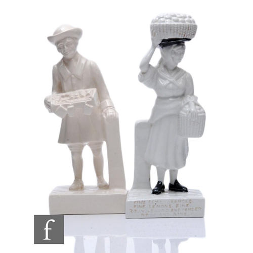 481 - Clarice Cliff - A.J. Wilkinson - The Orange Seller - An undecorated figure modeled as a lady carryin... 