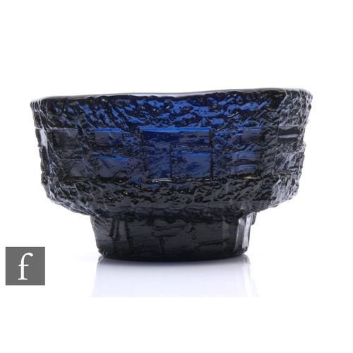 661 - Gute Augustsson - Ruda Glasbrum - A Swedish cobalt series glass bowl designed circa 1960, with a rep... 