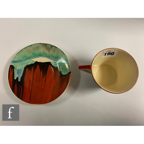 190 - Clarice Cliff - Forest Glen - A Conical shape cup and saucer circa 1935, hand painted with a stylise... 