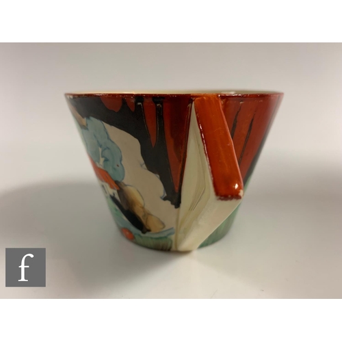 190 - Clarice Cliff - Forest Glen - A Conical shape cup and saucer circa 1935, hand painted with a stylise... 