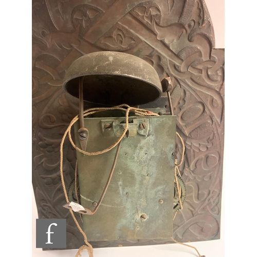 64 - John Williams - Fivemiletown - Co Tyrone - An early 20th Century copper wall clock, the face repouss... 