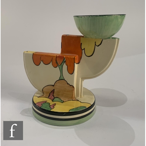 233 - Clarice Cliff - Honolulu - A single shape 610 candlestick circa 1933, hand painted in the Honolulu p... 