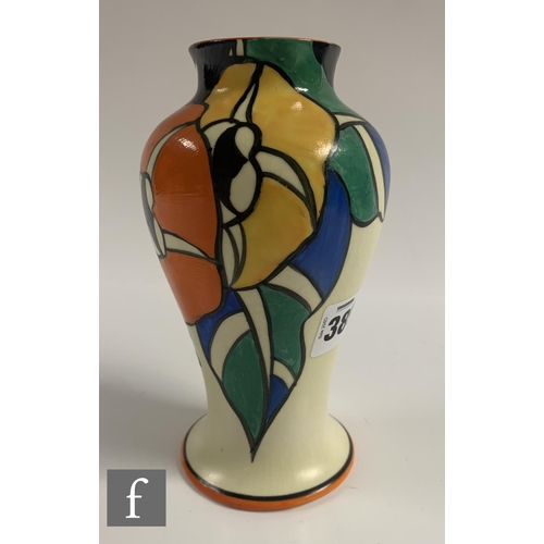 389 - Clarice Cliff - Latona Bouquet - A shape 14 Mei Ping vase circa 1930, hand painted with flowers and ... 