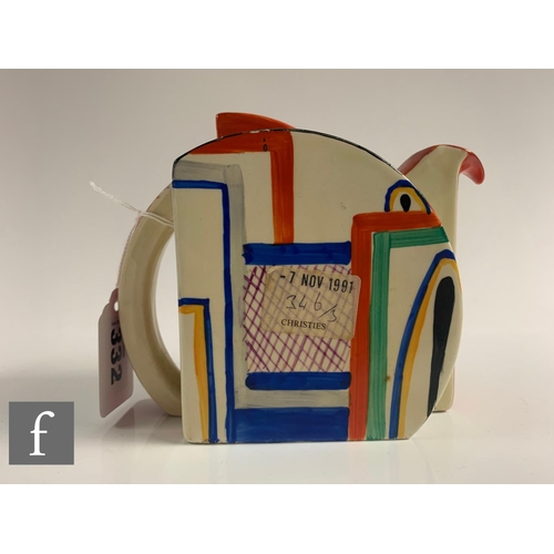 332 - Clarice Cliff - Tennis - A matched Stamford shape early morning breakfast set circa 1930, comprising... 