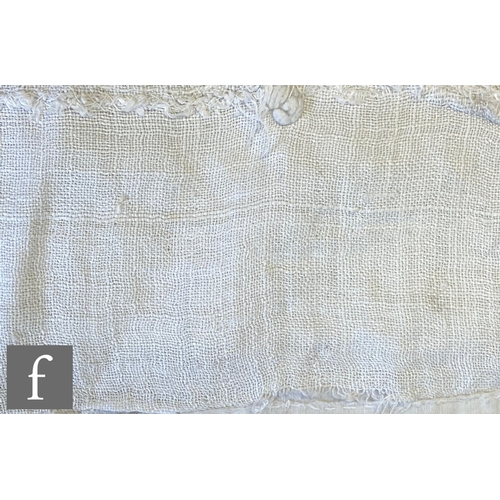 857 - A large late 19th to early 20th Century white cotton bedspread with a contrasting white floral desig... 