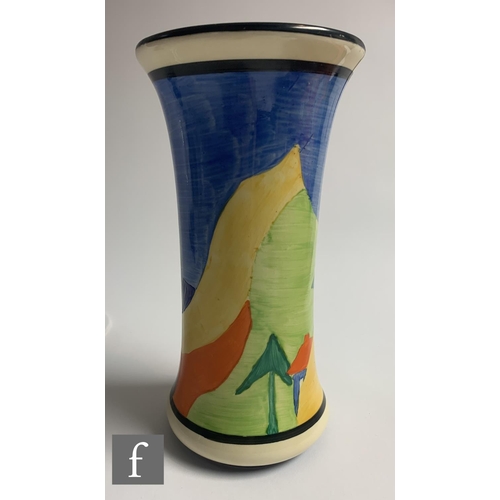 232 - Clarice Cliff - Applique Lucerne (Blue) - A shape 205 vase circa 1930, hand painted with a stylised ... 