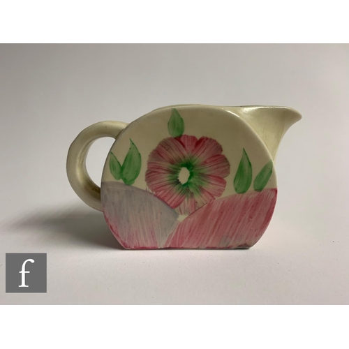 286 - Clarice Cliff - Pink Pearls - A Bon Jour shape milk jug circa 1935, hand painted with a stylised tre... 