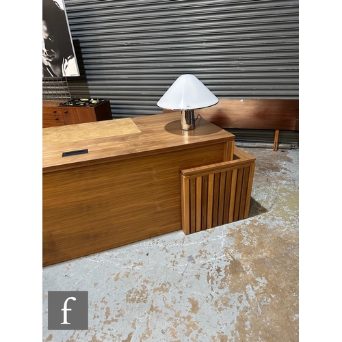 1124 - Langfords Bespoke Cabinet Makers - A contemporary design desk  of rectangular section with L form lo... 