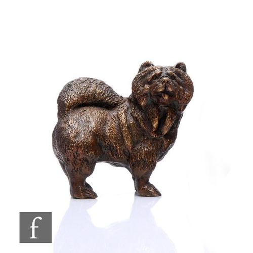 1114 - Basil Matthews - A later 20th Century cast bronze sculpture of a Chow Chow dog, signature to undersi... 