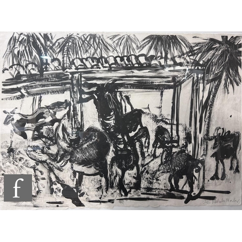 1070 - Malcolm Morley (1931-2018) - 'Goats in a Shed', lithograph, signed in pencil and numbered 7/30, publ... 