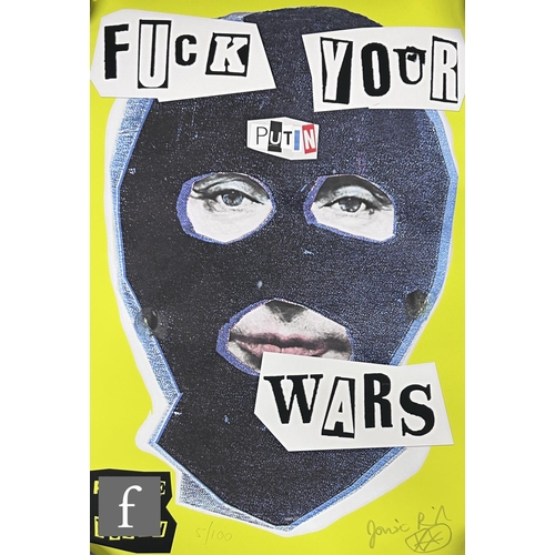 1084 - Jamie Reid (1947–2023) - 'Fuck Your Putin Wars', inkjet print, signed in pencil, numbered 5/100, pub... 