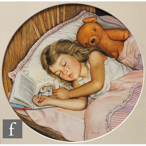 986 - GEOFF TRISTRAM (CONTEMPORARY) - 'Bedtime Stories', watercolour, framed, frame size 46cm x 46cm, toge... 