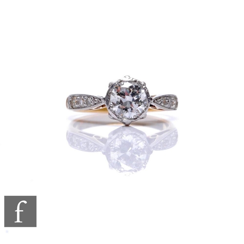 76 - A child's 18ct diamond solitaire ring illusion set transitional cut stone, weight approximately .050... 