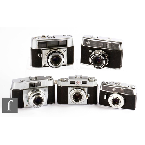 892 - A collection of Agfa 35mm rangefinder cameras, to include Optima III, Karat, Paramat and Silette Rec... 