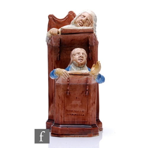 218 - A late 18th Century Ralph Wood model of the Vicar and Moses, circa 1785-90, typically modelled with ... 