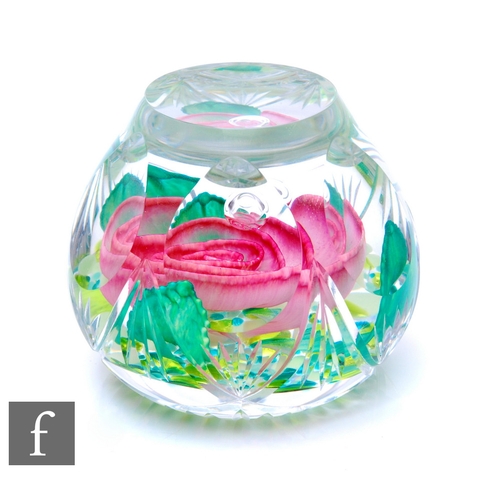 625 - A contemporary Caithness large glass paperweight, in the Catherine's Rose pattern commemorating the ... 