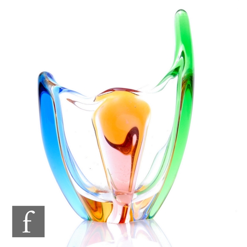 473 - A Mstisov Glassworks Rhapsody range vase designed by Frantisek Zemek, of ovoid form with pulled rim,... 