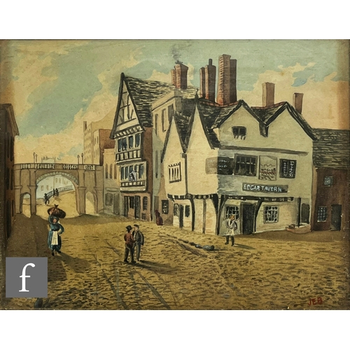 927 - ENGLISH SCHOOL (LATE 19TH CENTURY) - The Bear and Billet Inn, Chester, watercolour, signed with init... 