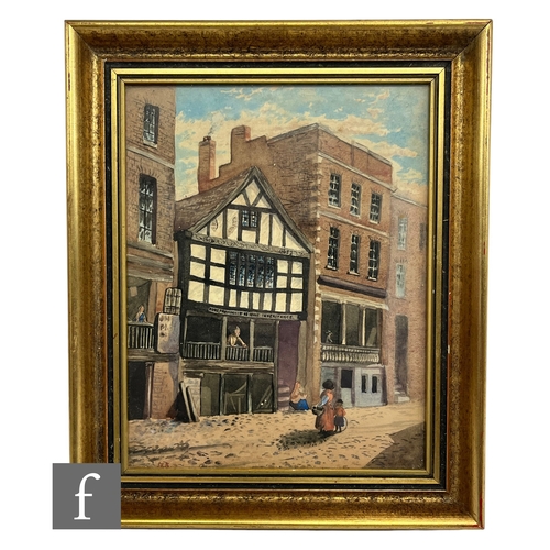 927 - ENGLISH SCHOOL (LATE 19TH CENTURY) - The Bear and Billet Inn, Chester, watercolour, signed with init... 