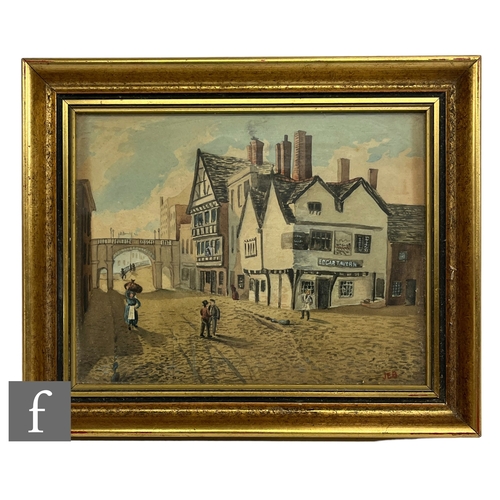 927 - ENGLISH SCHOOL (LATE 19TH CENTURY) - The Bear and Billet Inn, Chester, watercolour, signed with init... 