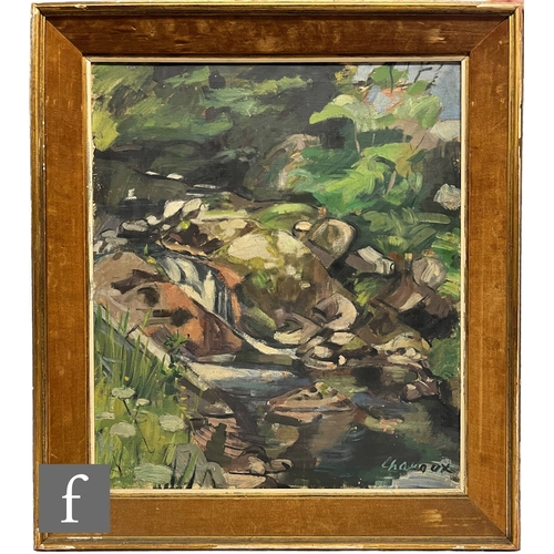 942 - SIEGFRIED JOSEPH CHAROUX (1896–1967) - 'River in Wales', oil on canvas, signed, titled verso, framed... 