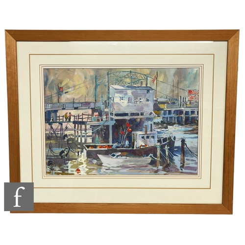 974 - VICTOR C. KELLY RCA, RBSA (BORN 1923) - 'Oulton Broad', gouache, signed, framed 32cm x 45.5cm, frame... 