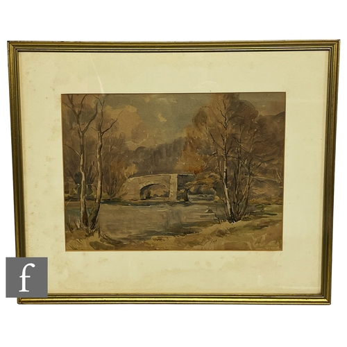 980 - ANGUS BERNARD RANDS (1922–1985) -  A sunlit wooded landscape, watercolour, signed, framed, 35cm x 63... 