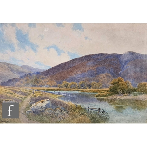 935 - CHARLES L. SAUNDERS (CIRCA 1855-1915) -'Conway Valley, North Wales', watercolour, signed, bears insc... 