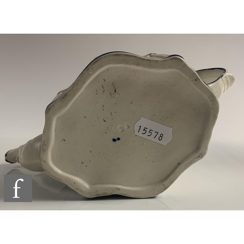 255 - An early 19th Century Castleford type felspathic stoneware serpentine teapot with domed cover circa ... 