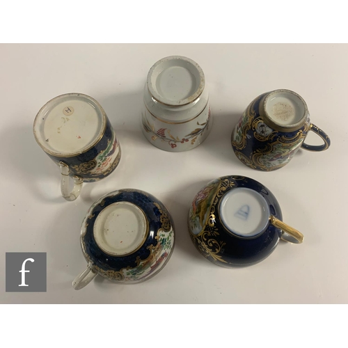 68 - A collection of 19th Century porcelain and bone china tea and table wares to include English and con... 