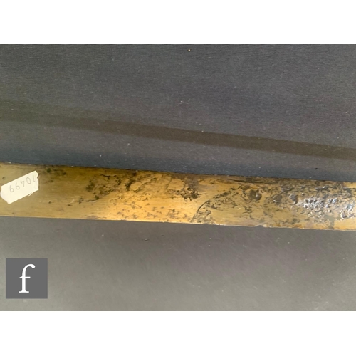 749 - A mid 18th century heavy Dragoon Troopers hilted broadsword, the 94cm blade etched with the legend V... 