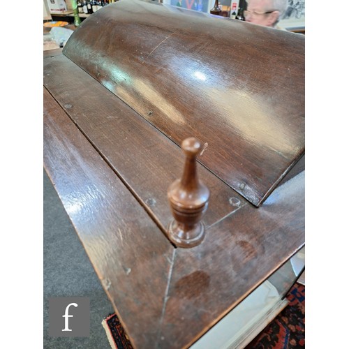 1042 - An Edwardian mahogany floorstanding exhibition style display cabinet, the domed top with four urn sp... 