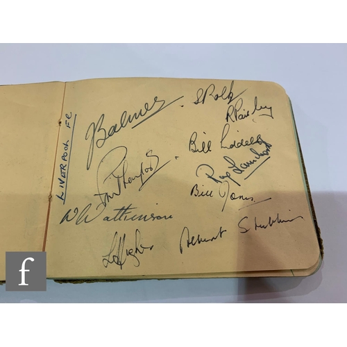 768 - A 1950s autograph album containing original signatures from the following football teams; Manchester... 