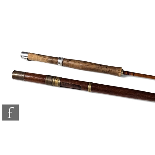 781 - A Perez et Michel (Farlow's) two piece split cane fly rod,#5, 8'6