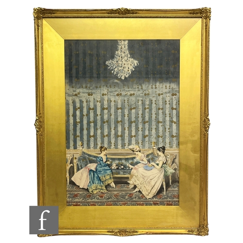 918 - GIANNI (ITALIAN, LATE 19TH CENTURY) - Elegant ladies in an interior, watercolour, signed, framed, 48... 